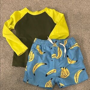 Hanna andersson banana trunks and rashguard old navy 18-24 mo